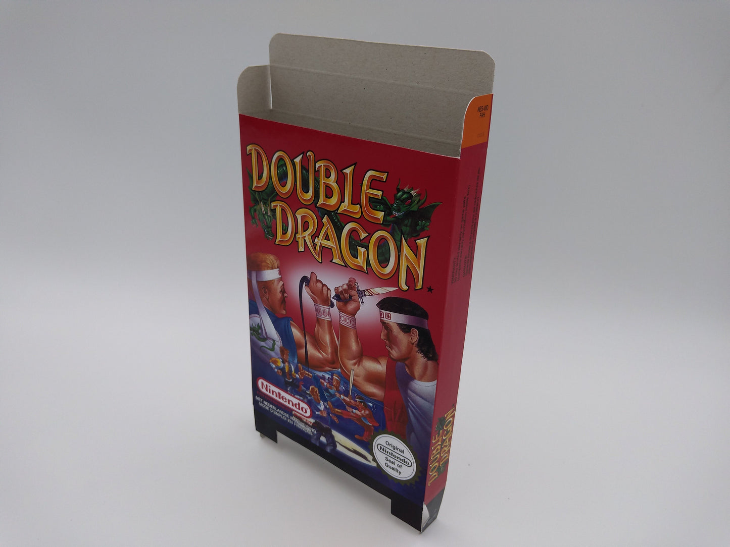 Double Dragon - Box Replacement, Dust Cover, Block - NES - NTSC or PAL - thick cardboard as in the original. Top Quality !