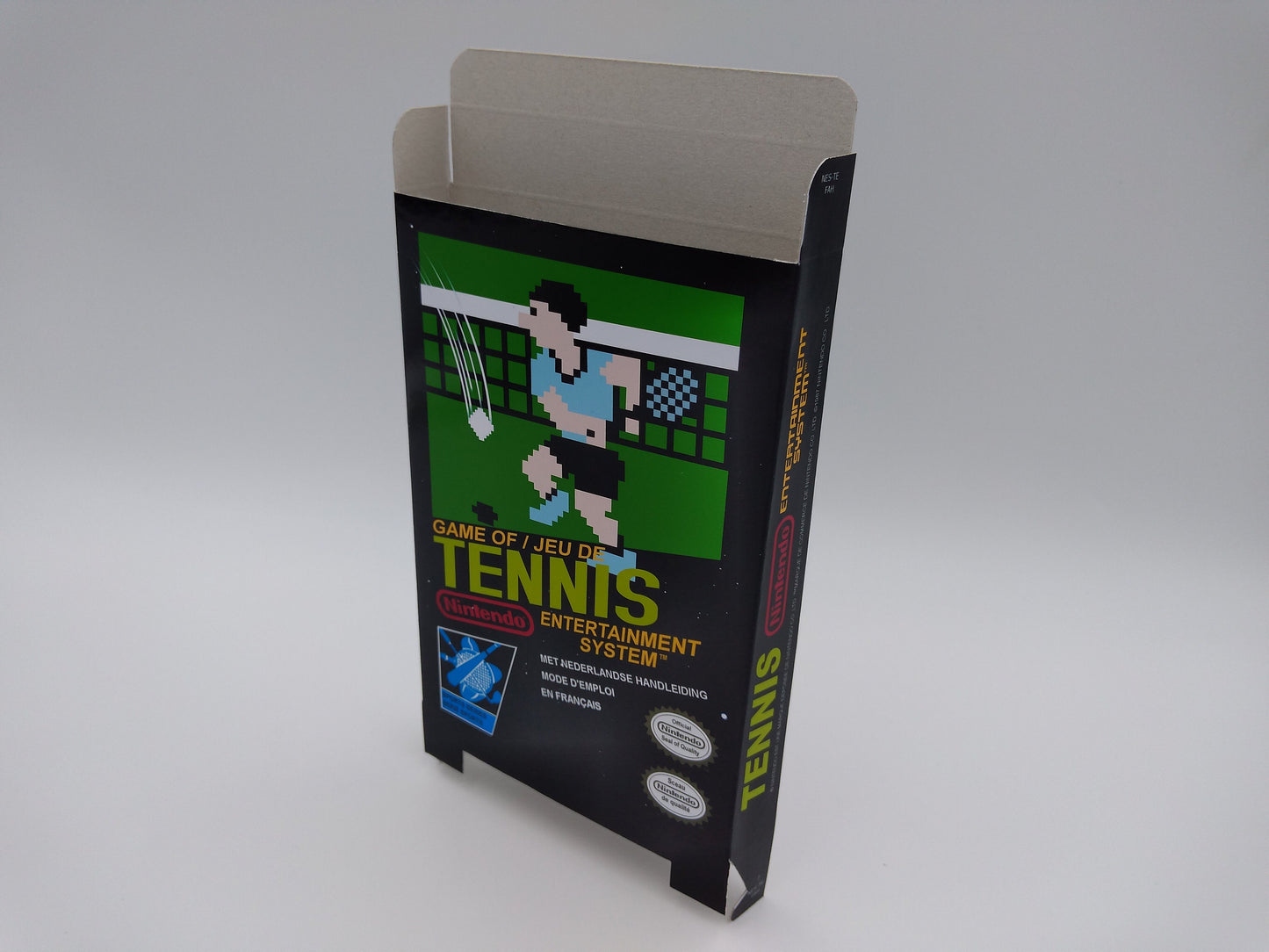 Tennis - Box only - NES - NTSC or PAL - thick cardboard as in the original. Top Quality !