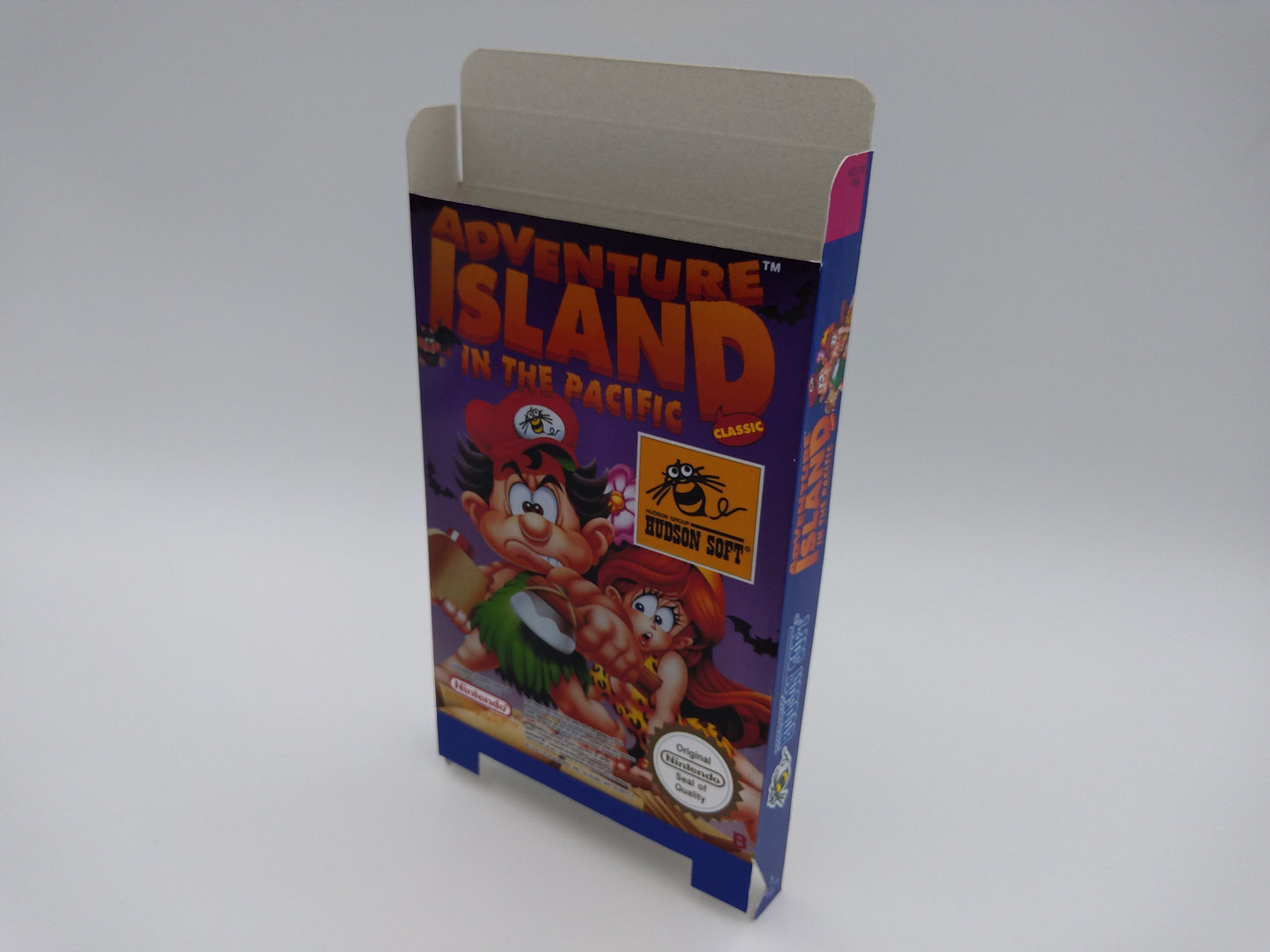 Adventure Island In The Pacyfic - box replacement only - NTSC or PAL - NES - thick cardboard as in the original. Top Quality !!