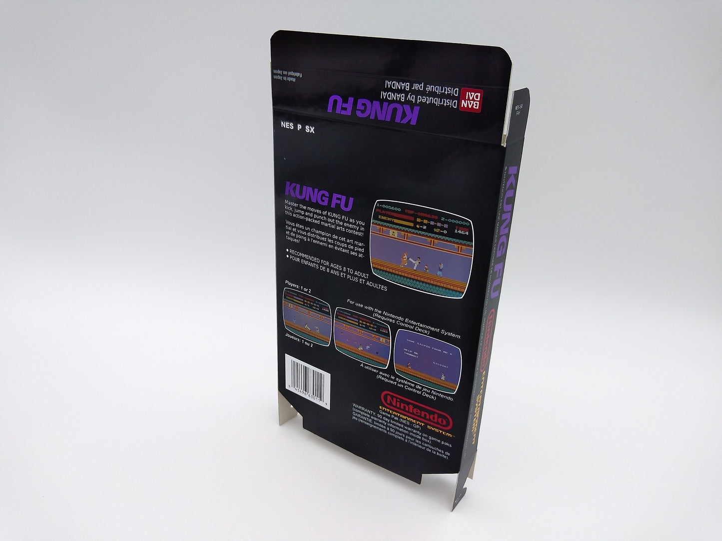 Kung Fu - Box Replacement, Dust Cover, Block - NES - NTSC or PAL - thick cardboard as in the original. Top Quality !