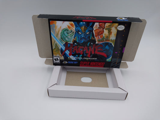 Hagane the Final Conflict - NTSC or PAL - box with inner tray option - SNES - thick cardboard as in the original. Top Quality !!