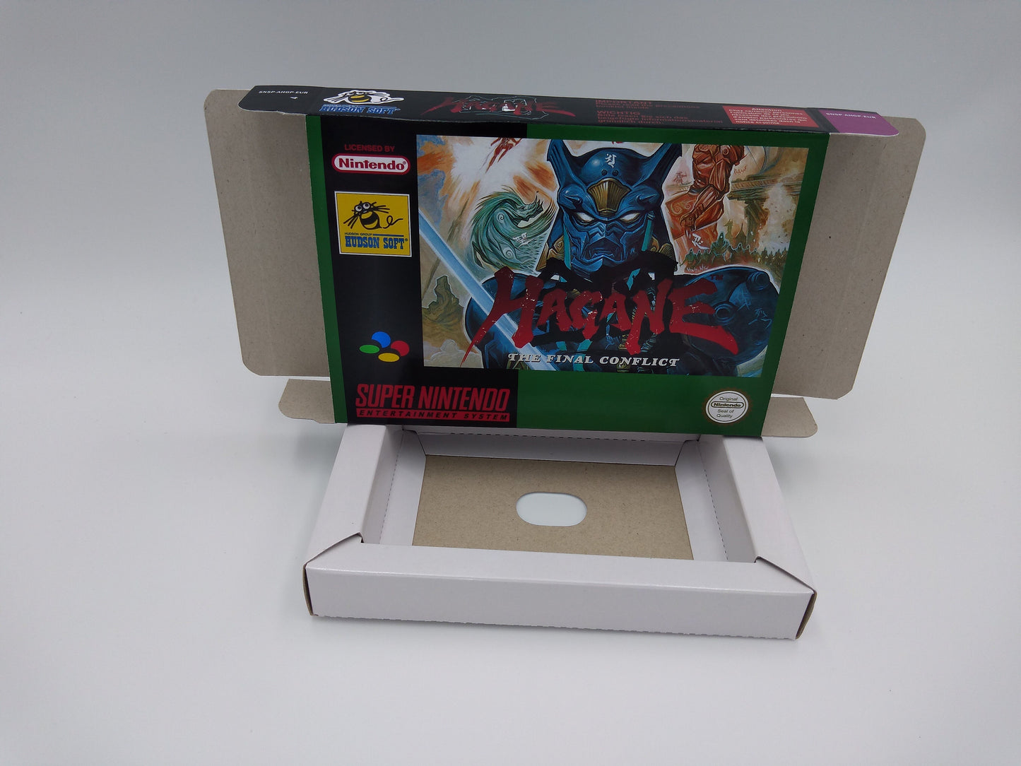 Hagane the Final Conflict - NTSC or PAL - box with inner tray option - SNES - thick cardboard as in the original. Top Quality !!