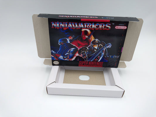 Ninja Warriors the New Generation - PAL or NTSC - box with inner tray option - SNES - thick cardboard as in the original. Top Quality !!