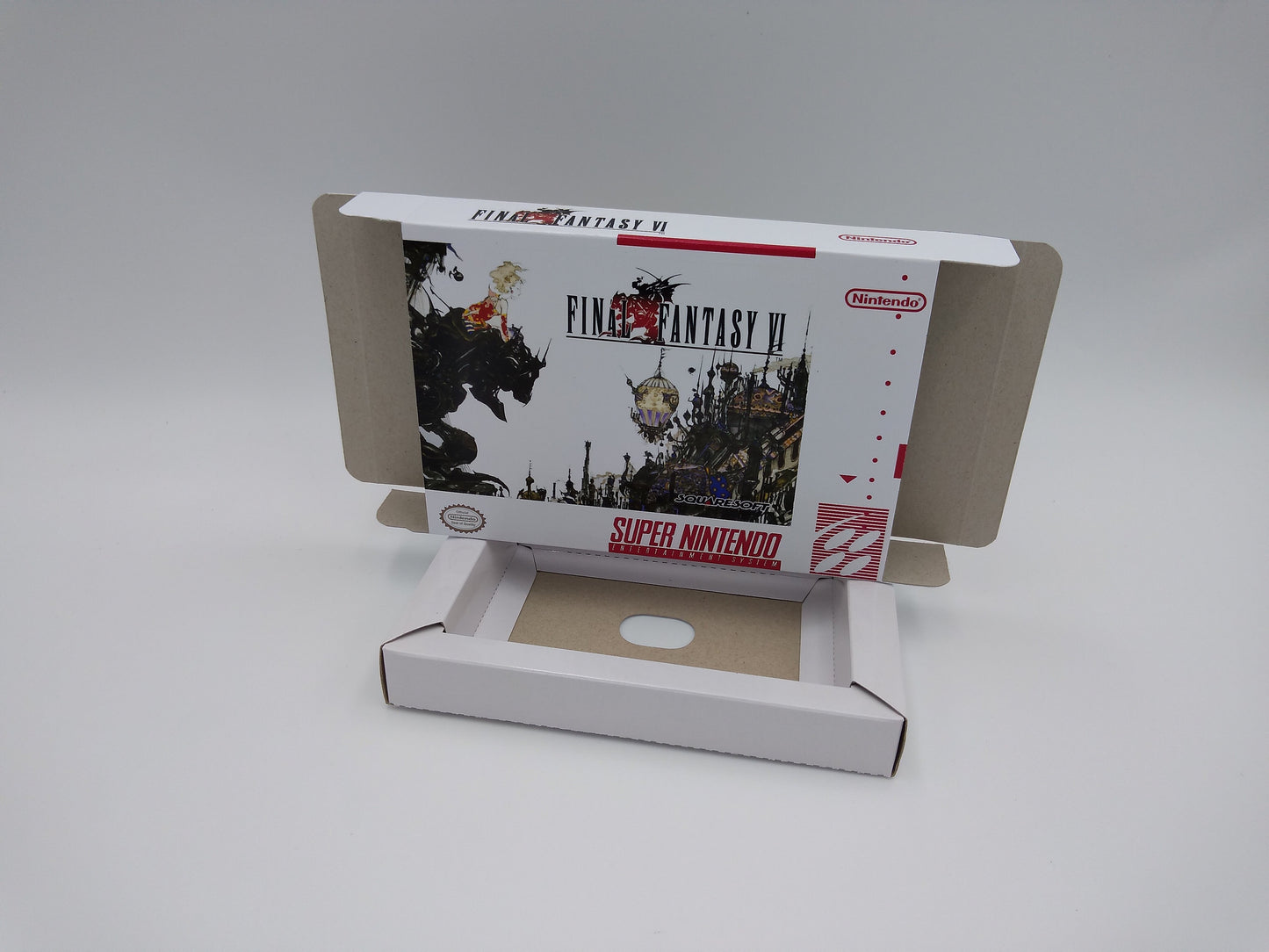 Final Fantasy VI - box with inner tray option - SNES - thick cardboard as in the original. Top Quality !!