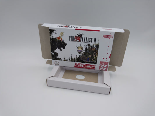 Final Fantasy VI - box with inner tray option - SNES - thick cardboard as in the original. Top Quality !!