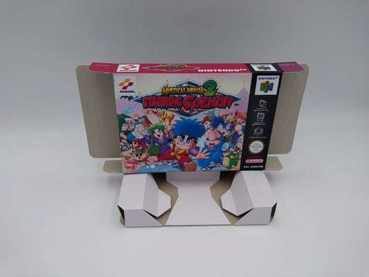 Mystical Ninja 2 Starring Goemon - Box with inner tray option - PAL - Nintendo 64/ N64 - thick cardboard as in the original. Top Quality !!