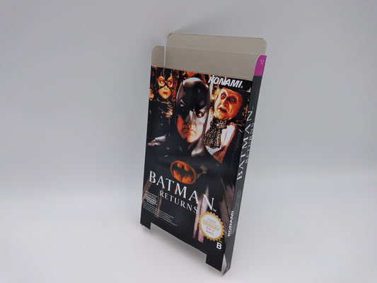 Batman Returns - Box Replacement, Dust Cover, Block - NES - NTSC or PAL - thick cardboard as in the original. Top Quality !