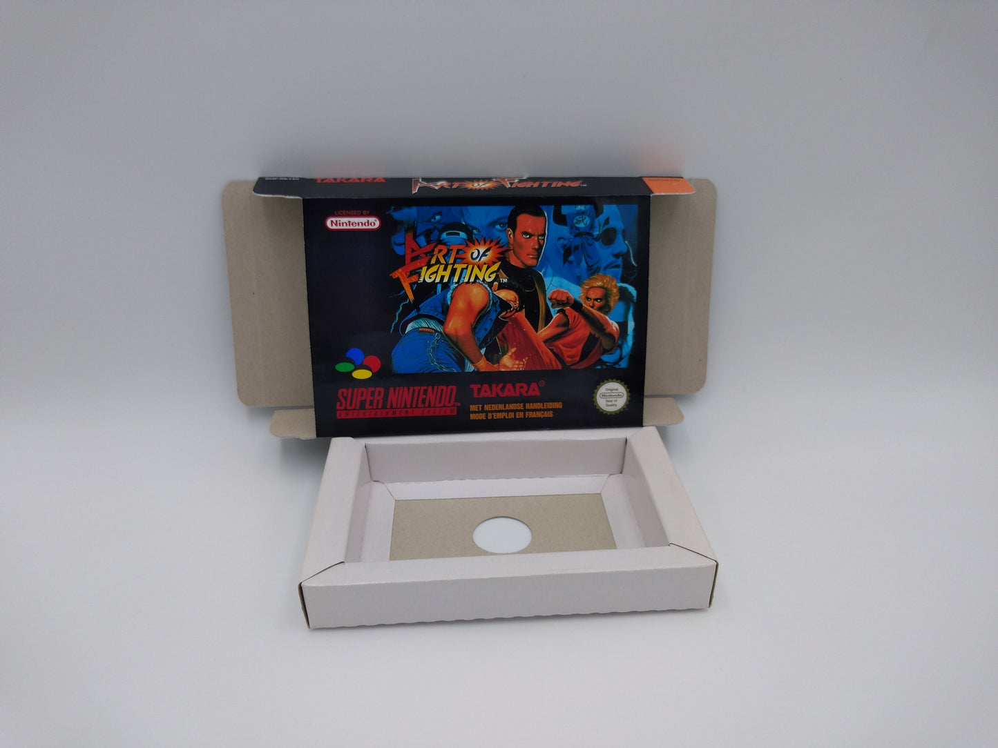 Art of Fighting - box with inner tray option - PAL or NTSC - SNES - thick cardboard as in the original.