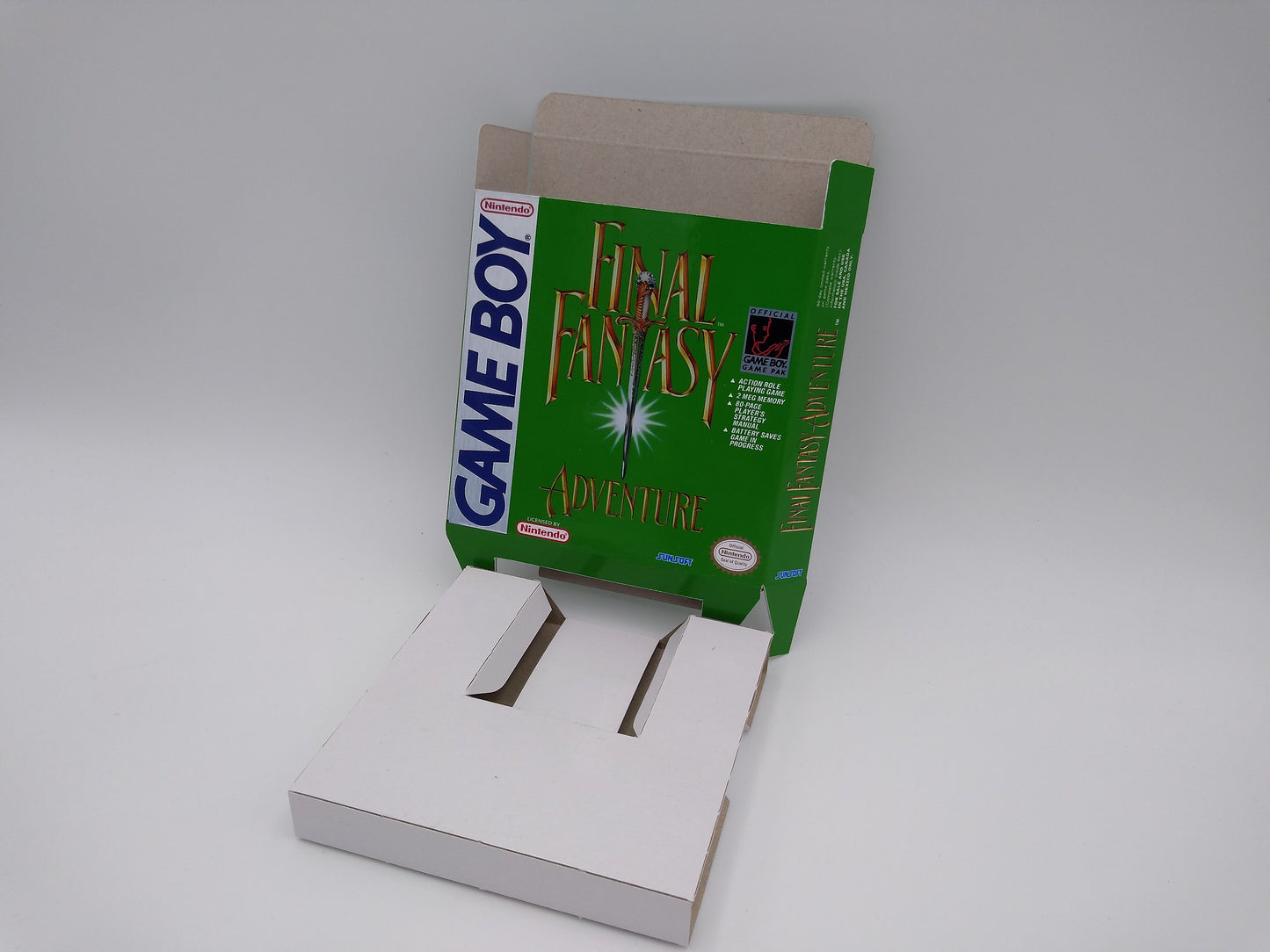 Final Fantasy Adventure/ Mystic Quest - GameBoy - box with inner tray option - PAL or NTSC - thick cardboard. Top Quality !!