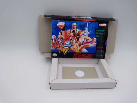 Fatal Fury 2 - box with inner tray option - SNES - thick cardboard as in the original. HQ !