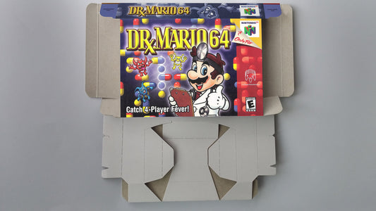 Dr. Mario 64 - box with inner tray option - Nintendo 64 - thick cardboard. Top Quality !!