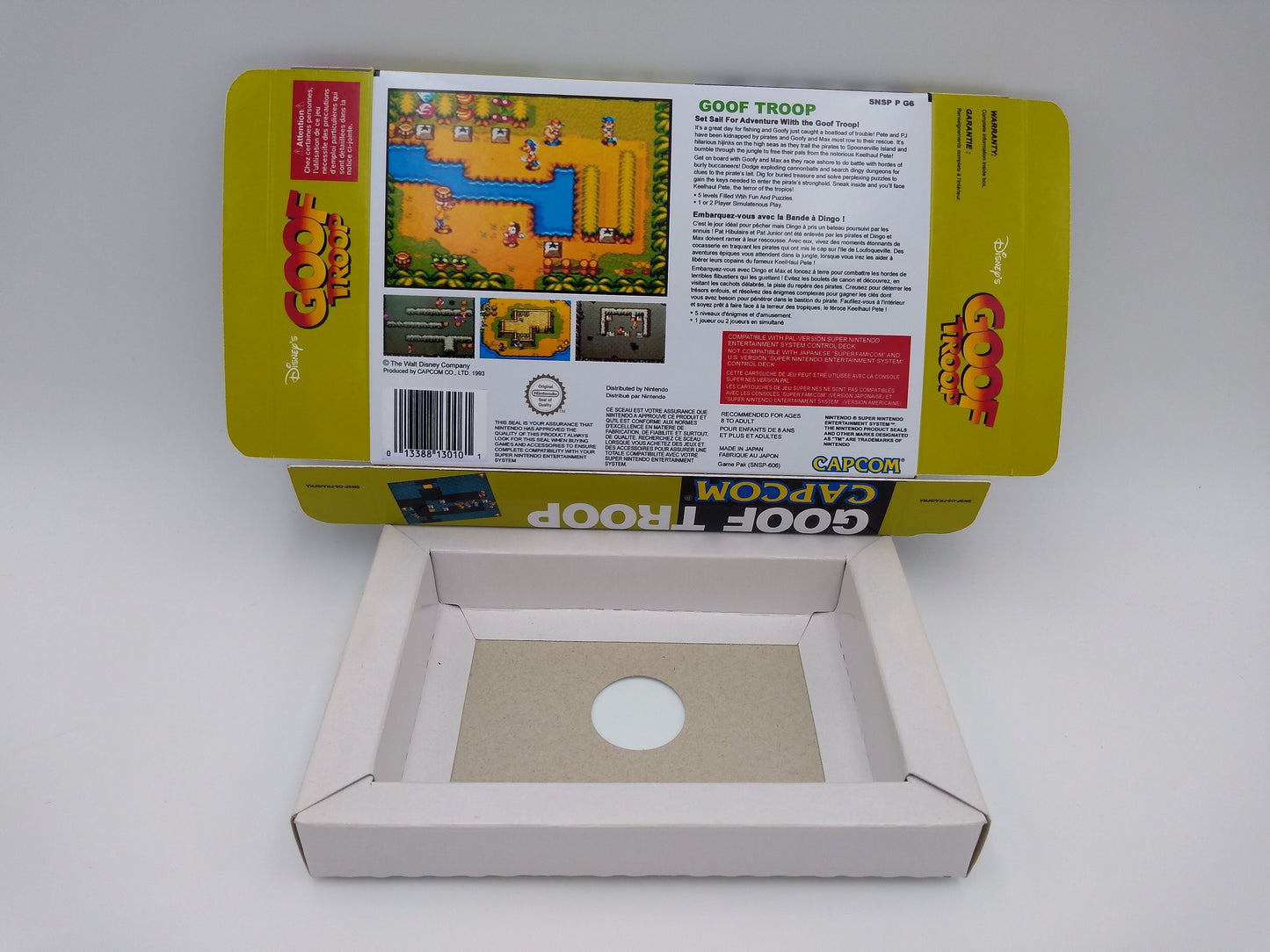 Goof Troop - box with inner tray option - PAL or NTSC region - Super Nintendo/ SNES- thick cardboard.