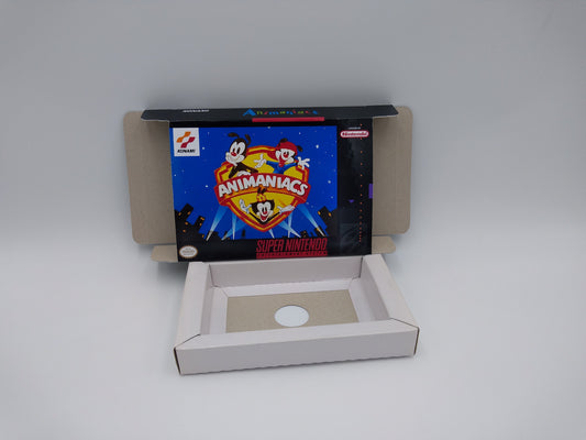 Animaniacs - box with inner tray option - NTSC or PAL - Super Nintendo/ SNES- thick cardboard.