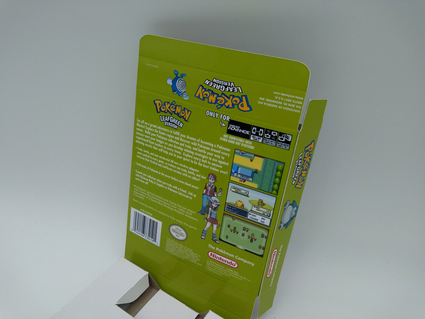 Pokemon Leaf Green - GameBoy Advance - box with inner tray option - PAL or NTSC - thick cardboard. Top Quality !!