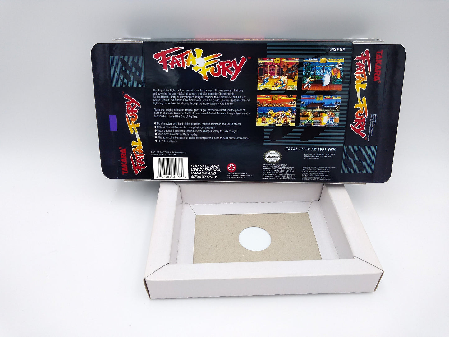 Fatal Fury - box with inner tray option - SNES - thick cardboard as in the original. HQ !