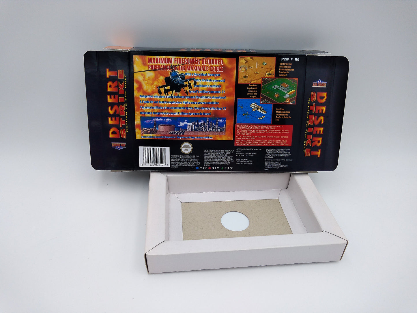 Desert Strike - Return to the Gulf - box with inner tray option - SNES - thick cardboard as in the original. HQ !