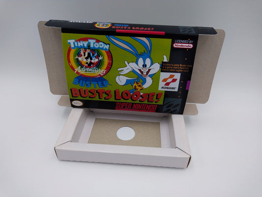 Tiny Toon Adventures: Buster Busts Loose! - box with inner tray option - NTSC or PAL -  SNES - thick cardboard as in the original.