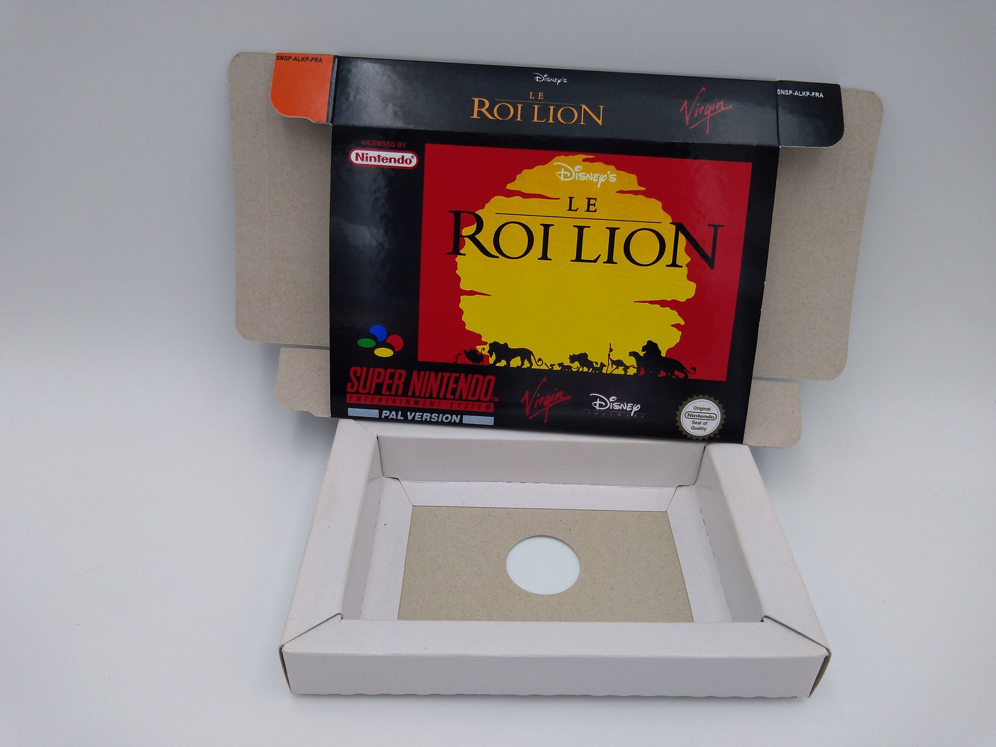 The Lion King/ Le Roi Lion - PAL or NTSC - box with inner tray option - SNES - thick cardboard as in the original.