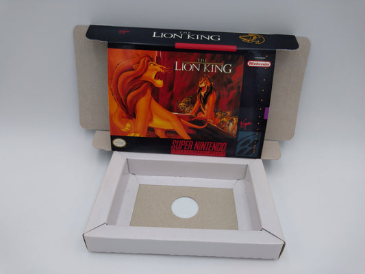 The Lion King/ Le Roi Lion - PAL or NTSC - box with inner tray option - SNES - thick cardboard as in the original.