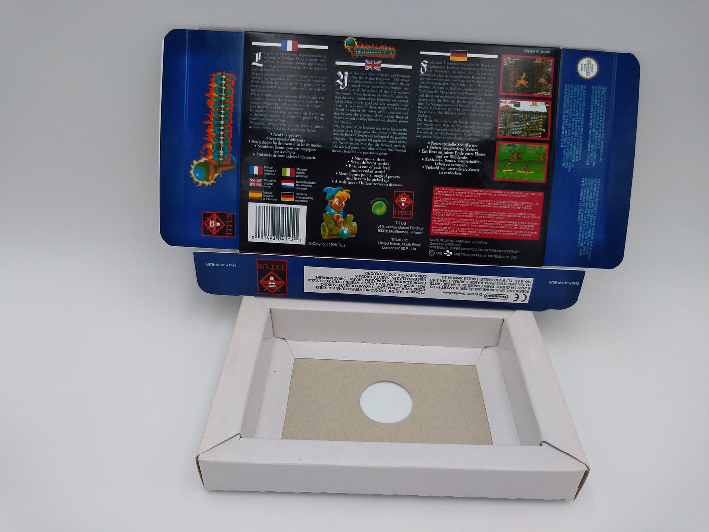 Incantation - box with inner tray option - SNES - thick cardboard as in the original. Top Quality !