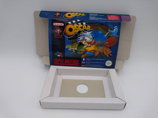 Oscar - box with inner tray option - SNES - thick cardboard as in the original. Top Quality !