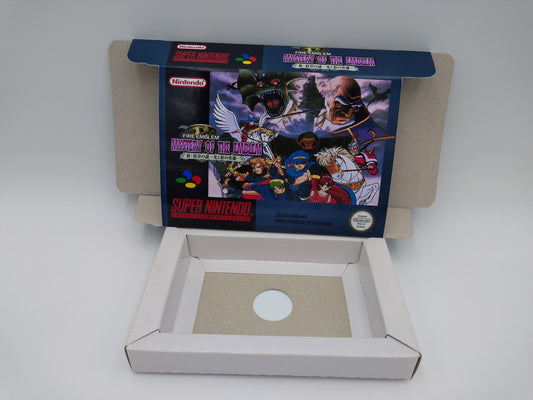 Fire Emblem Mystery of the Emblem - box with inner tray option - SNES - thick cardboard as in the original. Top Quality !