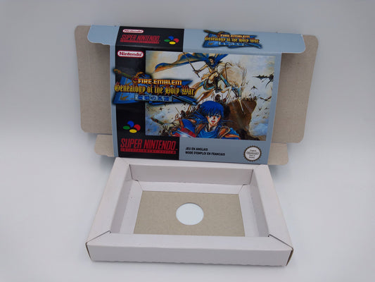 Fire Emblem Genealogy of the Holy War - box with inner tray option - SNES - thick cardboard as in the original. Top Quality !