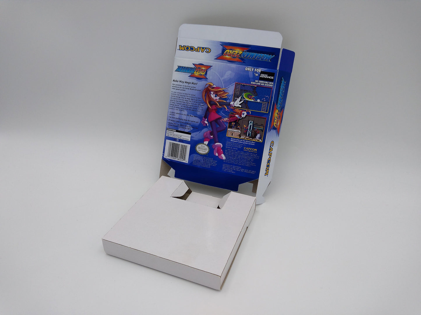 Mega Man Zero - box with inner tray option - Gameboy Advance - thick cardboard. Top Quality !