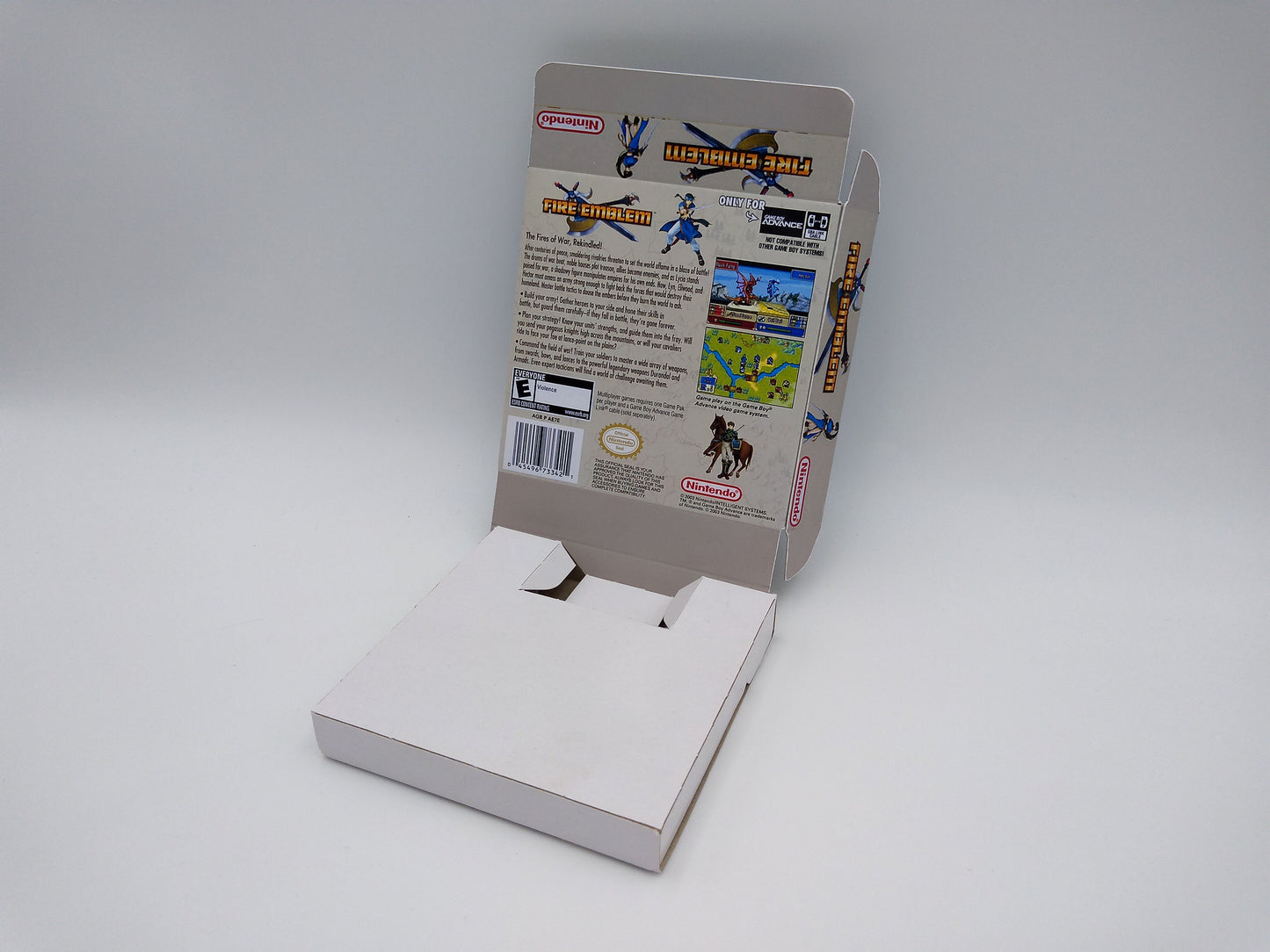 Fire Emblem - box with inner tray option - Gameboy Advance - thick cardboard. Top Quality !