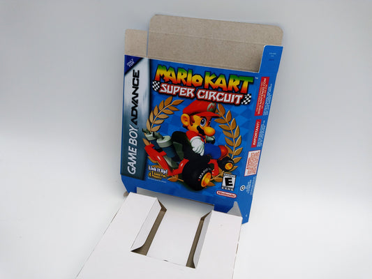 Mario Kart Super Circuit - box with inner tray option - Ntsc or Pal region - GBA/ Game Boy Advance - thick cardboard as in the original. HQ!