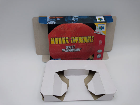 Mission Impossible - box with inner tray option - PAL, Australian PAL or NTSC - Nintendo 64/ N64 - thick cardboard. Top Quality !!