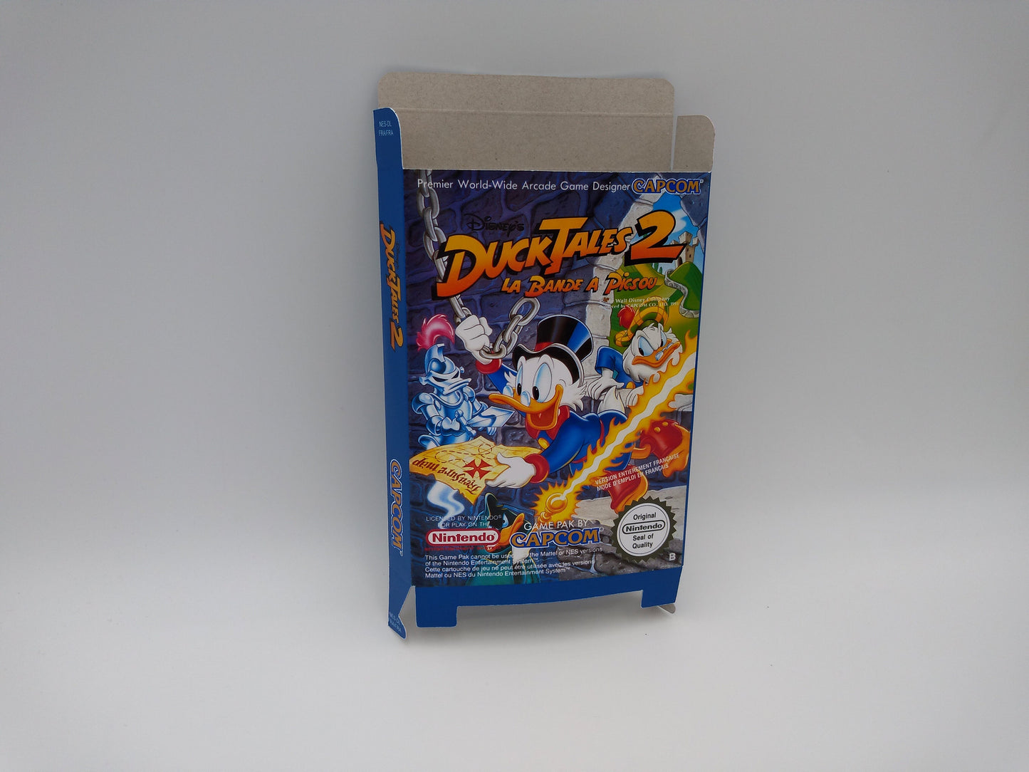 Duck Tales 2 - Box only - NES - NTSC or PAL - thick cardboard as in the original. Top Quality !