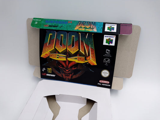 Doom 64 - box inner tray insert option - NTSC, PAL - Nintendo 64 - thick cardboard. Top Quality !!