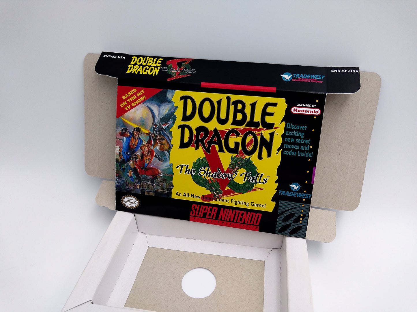 Double dragon V the Shadow Falls - box with inner tray option - NTSC - Super Nintendo/ SNES - thick cardboard.