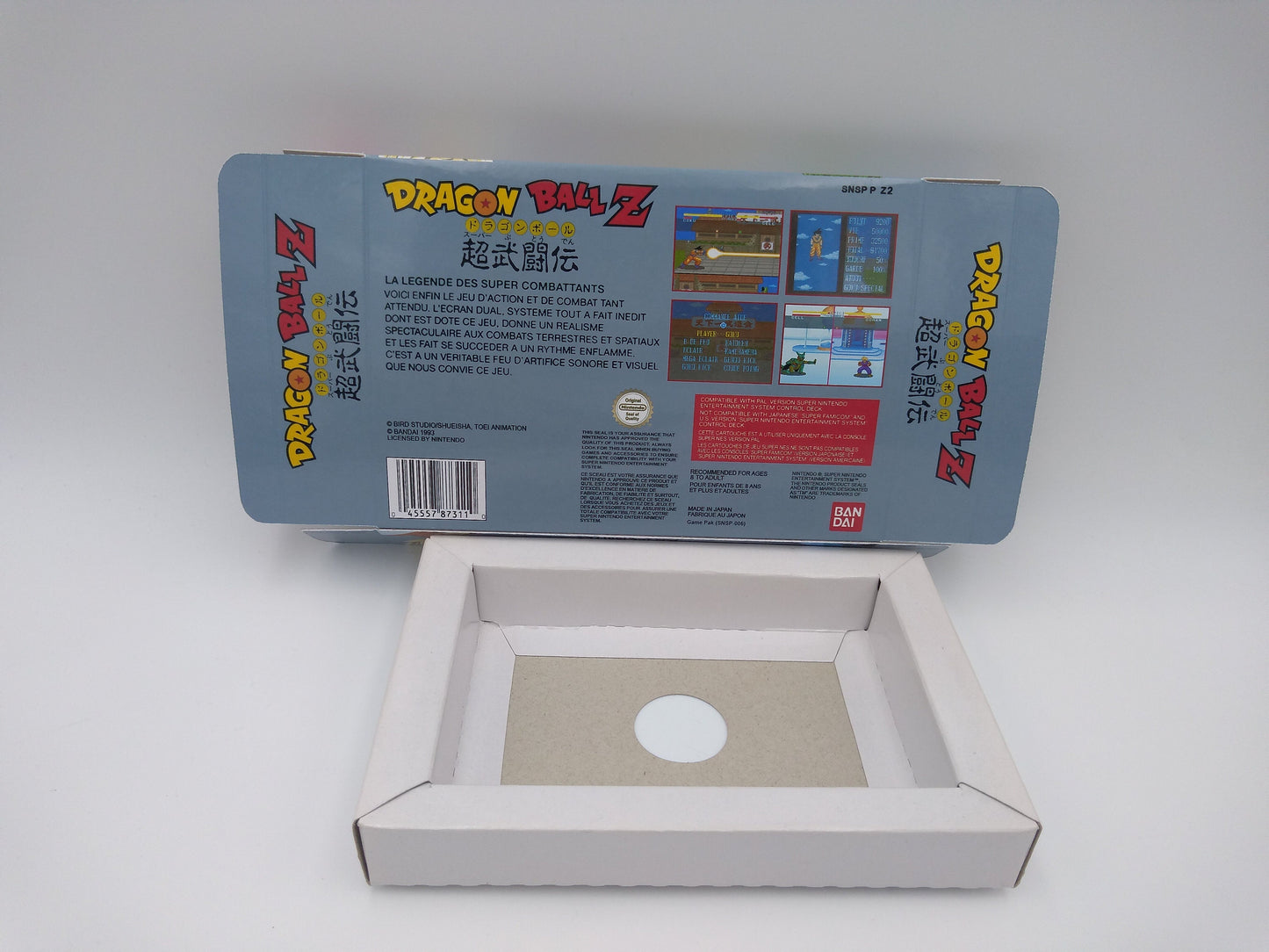 Dragon Ball Z Super Butoden - PAL - box with inner tray option - SNES - thick cardboard as in the original.