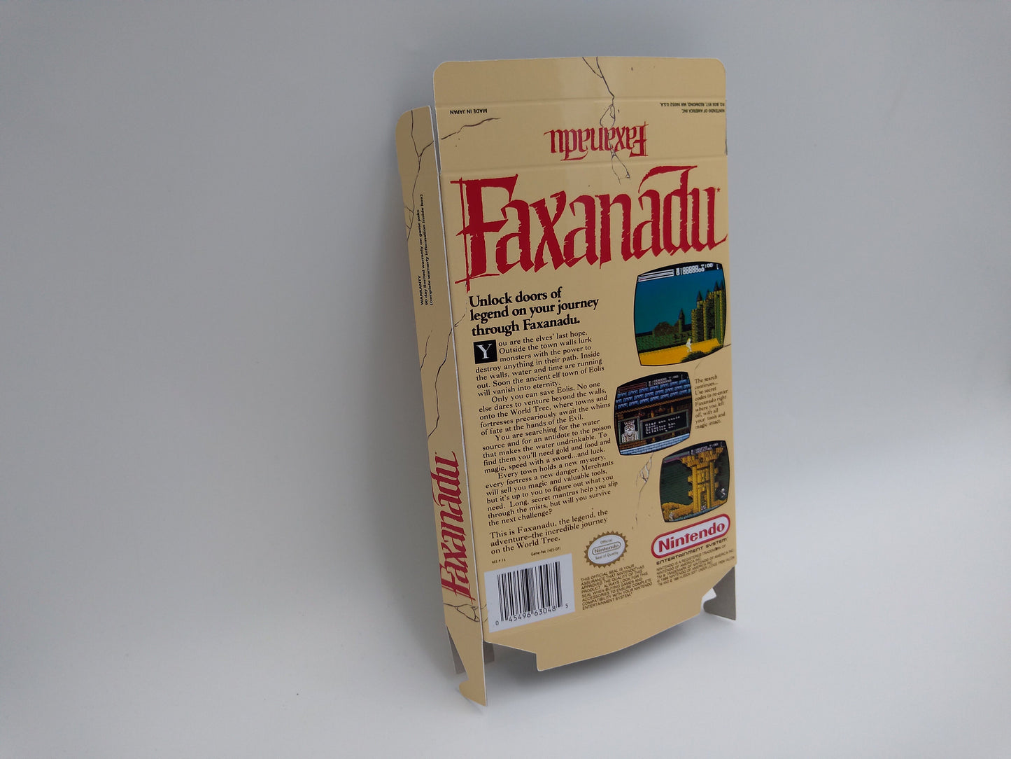 Faxanadu - Box only - NES - PAL or NTSC - thick cardboard as in the original. Top Quality !