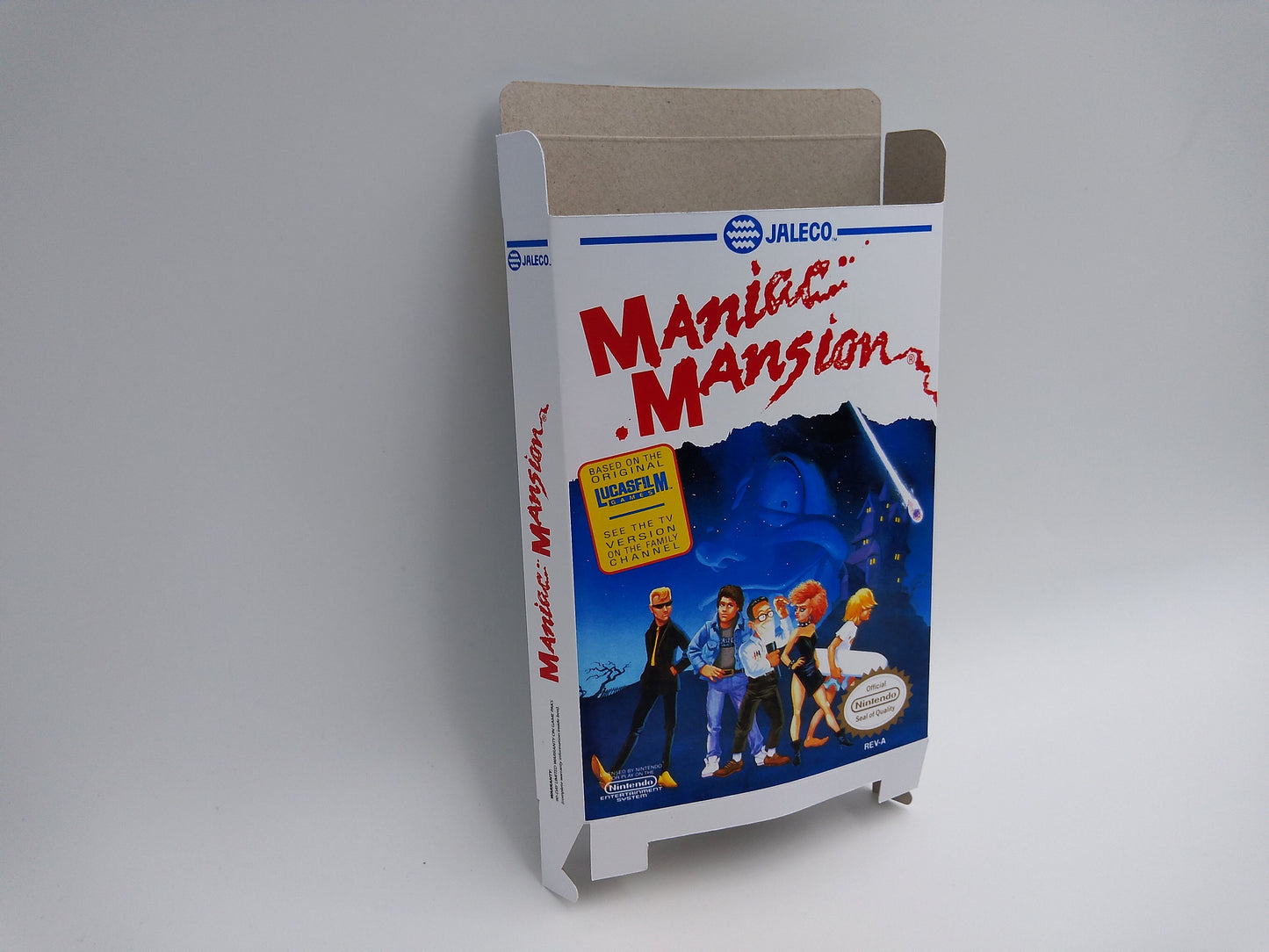 Maniac Mansion - Box only - NES - PAL - thick cardboard as in the original. Top Quality !