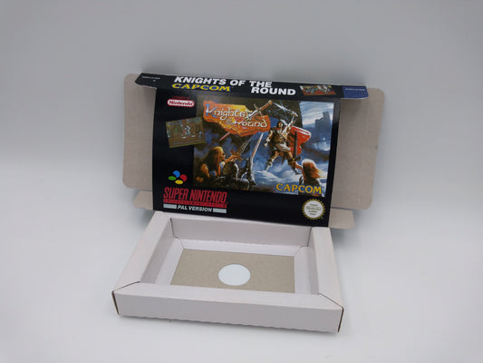 Knights of the Round - box with inner tray option - NTSC or PAL - Super Nintendo/ SNES- thick cardboard.