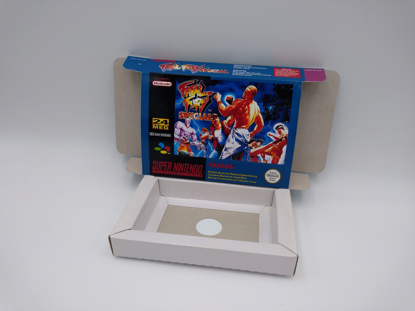 Fatal Fury - box with inner tray option - SNES - thick cardboard as in the original. HQ !