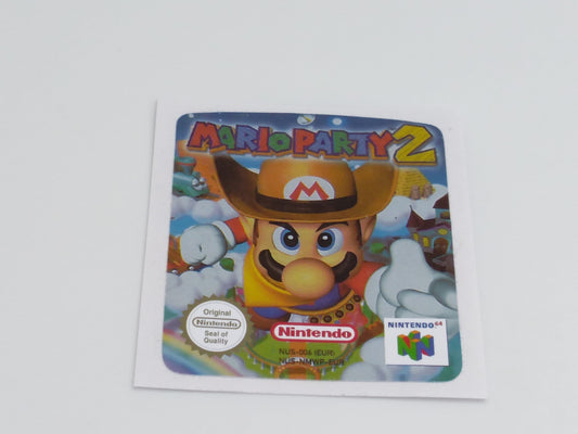 Mario Party 2 - Label/ Sticker for Nintendo 64 cartridge - replacement.