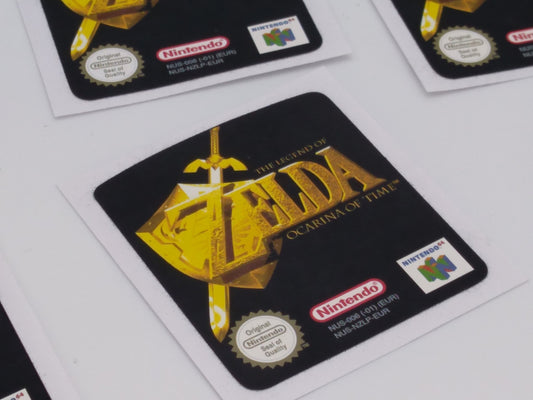 The Legend of Zelda Ocarina of Time - Label/ Sticker for Nintendo 64 cartridge - replacement.
