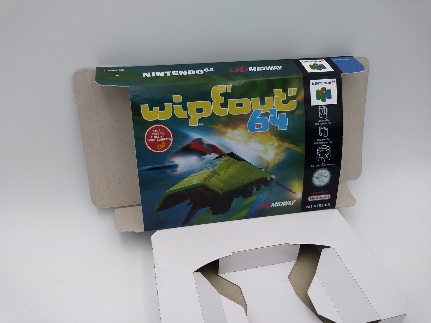 Wipeout 64 - box with inner tray option - PAL - Nintendo 64/ N64 - thick cardboard . Top Quality !!