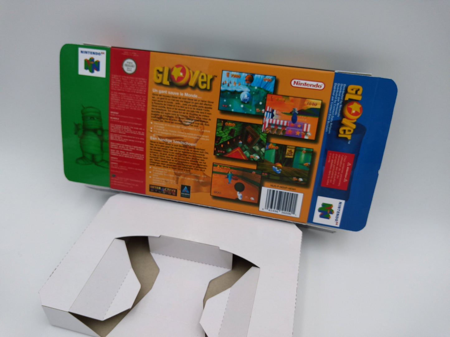 Glover - box with inner tray option - PAL or NTSC - Nintendo 64/ N64 - thick cardboard as in the original. HQ!