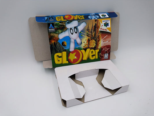 Glover - box with inner tray option - PAL or NTSC - Nintendo 64/ N64 - thick cardboard as in the original. HQ!