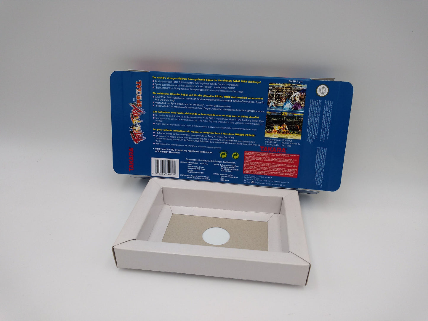 Fatal Fury - box with inner tray option - SNES - thick cardboard as in the original. HQ !