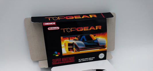 Top Gear - box with inner tray option - PAL or NTSC - SNES - thick cardboard as in the original. Top Quality !