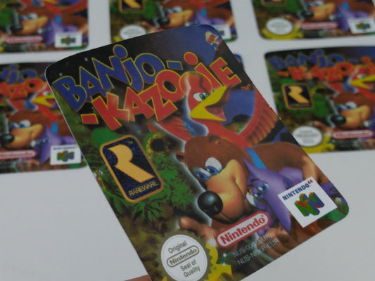 Banjo Kazooie - Label/ Sticker for Nintendo 64 cartridge - replacement.
