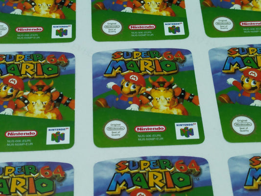 Super Mario 64 - Label/ Sticker for Nintendo 64 cartridge - replacement.