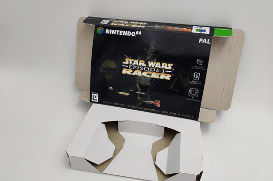 Star Wars Episode I Racer - NTSC or PAL - N64 /NINTENDO 64 - box with inner tray option - thick cardboard. Top Quality !