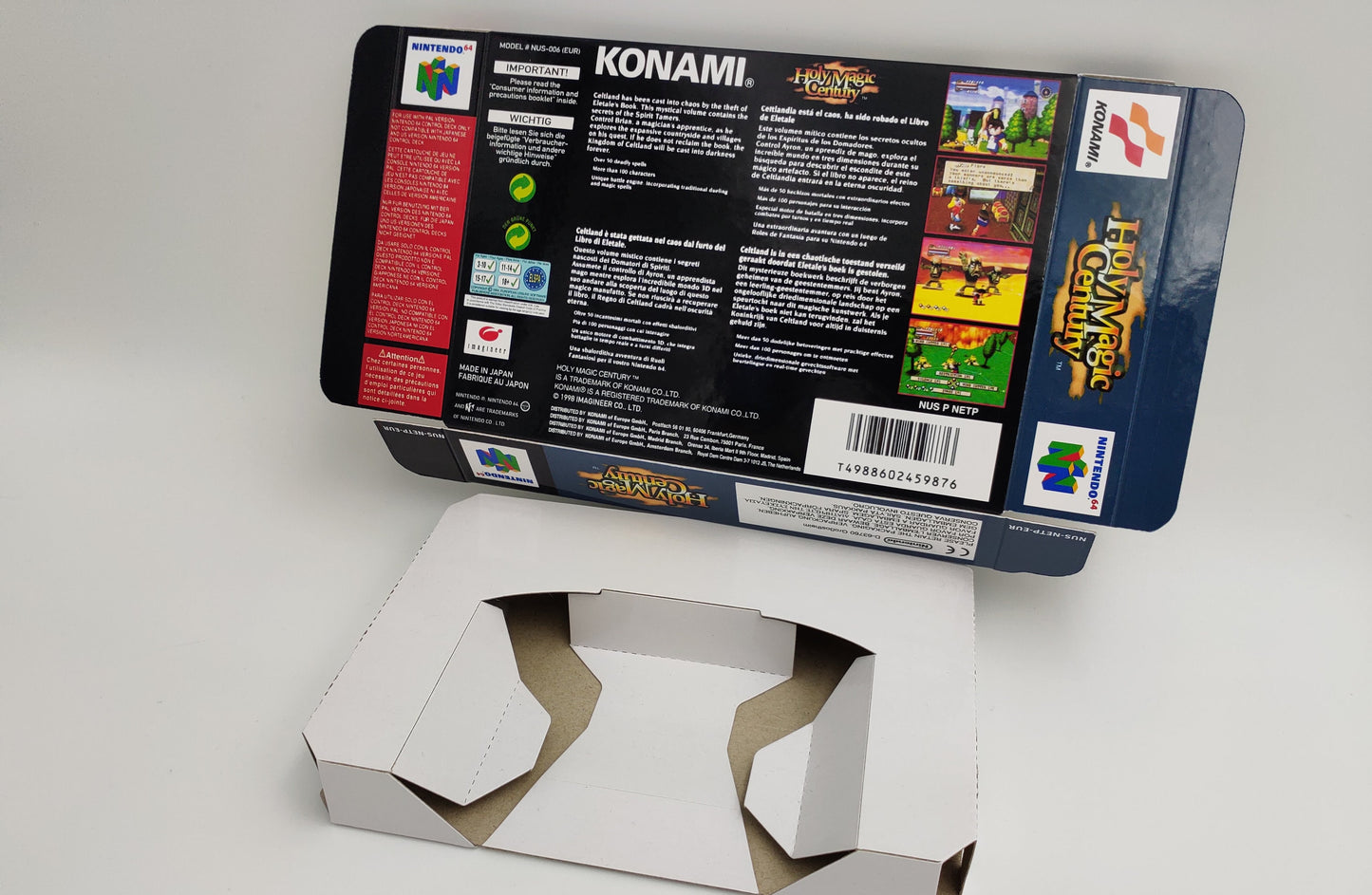 Holy Magic Century - box with inner tray option - Nintendo 64/ N64 - PAL - thick cardboard as original.